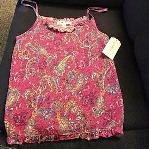 Paisley printed pink tank top